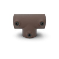 Buiskoppeling Lang T-stuk - vintage bruin-C / 33,7 mm